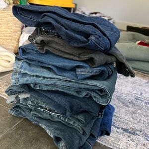 Nine pairs of women’s jeans